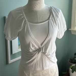 Habitual Double Layer T with twist detail Sz 14 NWOT